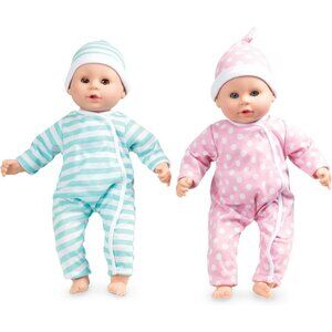 🆕  Twin Baby Dolls Pink Mine to Love Luke Rompers Caps Pacifiers For Toddlers